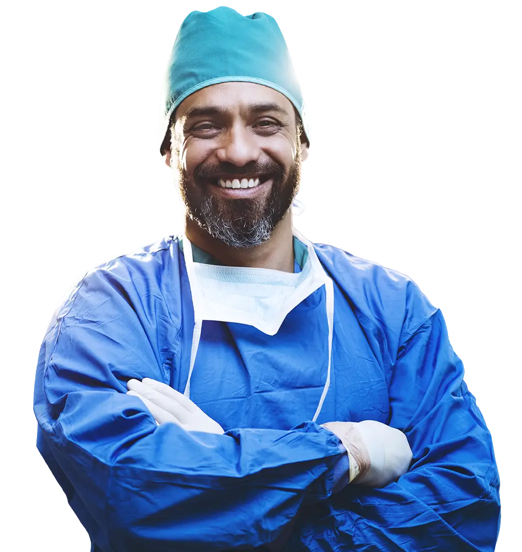 Chirurg die zich in een werkende ruimte bevinden