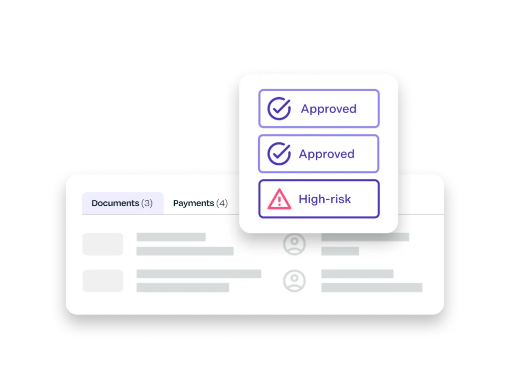 Grafiek die risicobeperking weergeeft, met meldingen van GOEDGEKEURD en HOOG RISICO