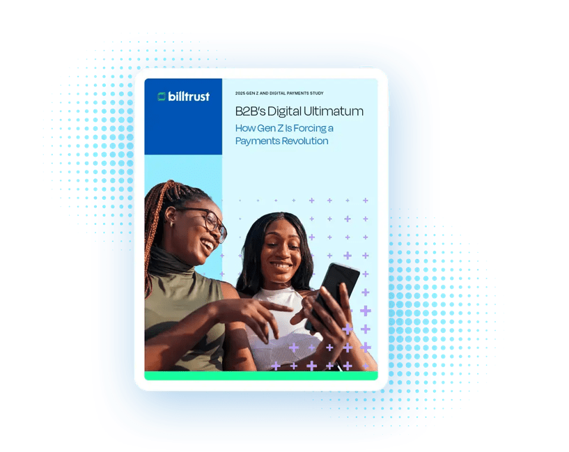 The cover of a document titled B2B's Digital Ultimatum with two women looking at a mobile phone
